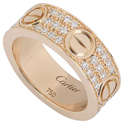 cartier love pave ring|cartier love ring for sale.